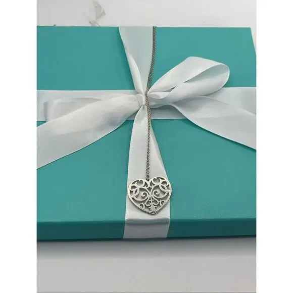Tiffany & Co. Sterling Silver Enchant Heart Necklace - 20” - Picture 6 of 16